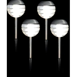 seasonals Solarleuchte Kunststoff Metall 32x12,5 4er Set silber