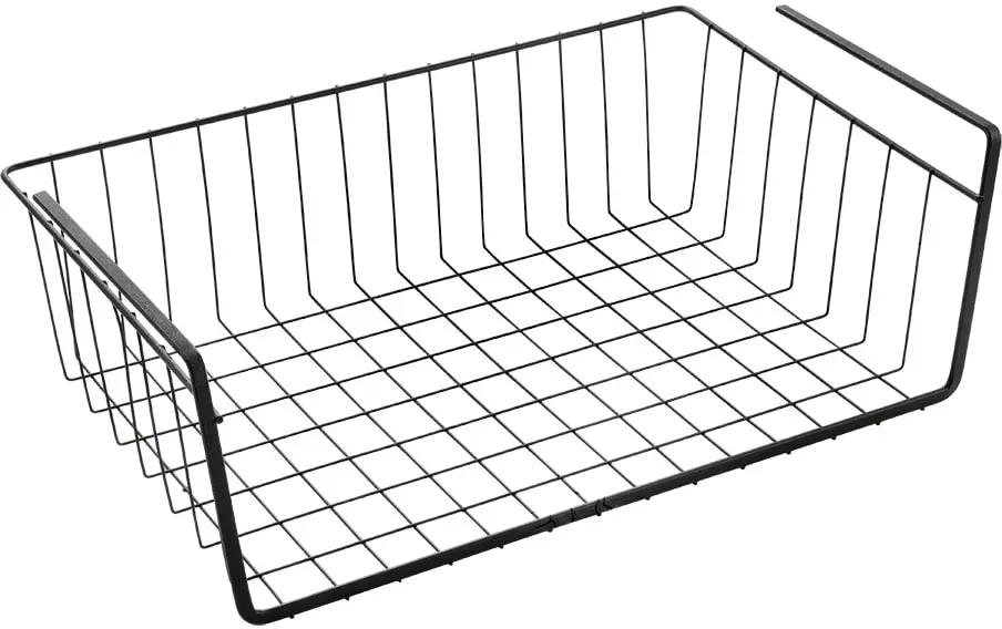 Einhängekorb METALTEX, schwarz (matt schwarz), B:40cm H:14cm T:26cm, Stahl, Aufbewahrungsboxen, Industrial Look, zum Einhängen