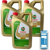 3x 5 Liter Castrol Motorenöl Edge LL Longlife Titanium FST 5W-30 Oil 15665F