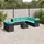 vidaXL Gartenlounge-Set 10-tlg. schwarz/blau