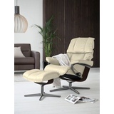 Stressless Relaxsessel STRESSLESS Reno Sessel Gr. Leder BATICK, Cross Base Braun-L, Rela x funktion-Drehfunktion-PlusTMSystem-Gleitsystem-BalanceAdaptTM, B/H/T: 92 cm x 100 cm x 80 cm, beige (cream batick) Lesesessel und Relaxsessel