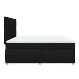 vidaXL Boxspringbett mit Matratze Schwarz 180x200 cm Stoff