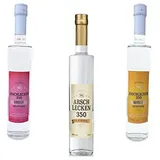 Arschlecken 350 3-er-Set Schnapstrilogie MARILLE, HIMBEERE, WILLIAMS, by Sepp Bumsinger Arschlecken350, 3 x 0,5 l, 35% vol, 3,50 Geschenkpaket