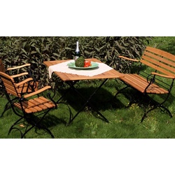 Holz Biergarten Stühle Premium II Klappstuhl aus Robinie, Stahl - Gartenstuhl mit Armlehne