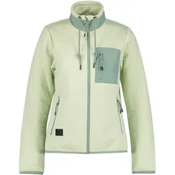 Strickfleecejacke ICEPEAK "D STRICKFLEECEJACKE AMENIA", Damen, Gr. S, grün (light grün), Obermaterial: 97% Polyester, 3% Elasthan, sportlich, Jacken
