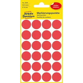 Avery Zweckform Klebepunkte 3595 rot Ø 18,0 mm 96 St.