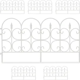Relaxdays 30 x Beetzaun Kunststoff, weiß
