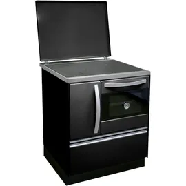 FireFix Kaminofen Küchenherd ISAR 72 Zoll schw Stahl Schwarz 8,1 kW