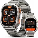 Kospet TANK M3 Ultra GPS Smartwatch Herren mit Telefonfunktion, 60+Tage Akkulaufzeit, 1,96 AMOLED Display 5ATM Wasserdicht Fitnessuhr mit Herzfrequenz - Silber