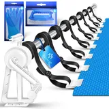 Kesser KESSER® Pool Aufroller Premium Aufrollsystem 1,05m - 6,15 m für Solarplane mobiles Aufrollvorrichtung für Poolplane & Abdeckung inkl. Bänder, witterungsbeständiges Material