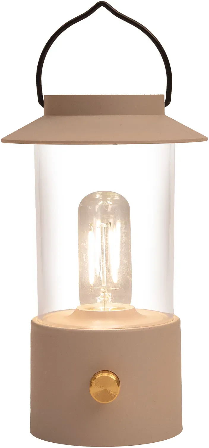 LED Laterne 9x24cm dimmbar mit USB Kabel  - sand