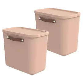 Rotho Maloja Aufbewahrungsbox 39,5 x 26,5 x 34 cm 2-tlg. rosa