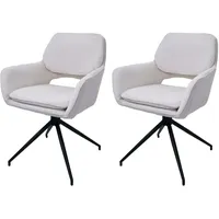 Mendler 2er-Set Esszimmerstuhl HWC-N74, Küchenstuhl, drehbar Auto-Return, Stoff Bouclé