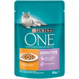 Purina ONE Sensitive mit Huhn & Karotten 85 g, Katzenfutter, NEU