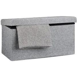 Relaxdays Sitzwürfel Leinen 38 x 38 x 76 cm Grau