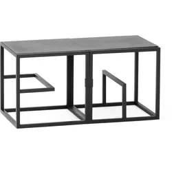 Text Block Modulares Regalsystem doppelt schwarz Metall