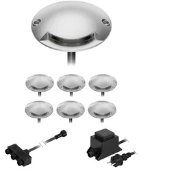 ledscom.de LED Boden-Aufbau-Leuchte Bunda, 1-flammig, für außen, befahrbar, warm-weiß, 7er Set