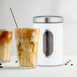 Relaxdays Vorratsdose rund weiß 17,0 cm 1,4 l