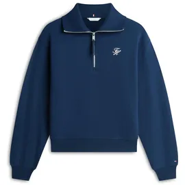 Tommy Hilfiger TH Script Half Zip Sweatshirt Night Navy L