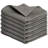 Blumtal Blumtal® Geschirrtücher 30x30 cm im 6er Set - 100% Baumwolle, bei 60 °C waschbar - Abtrockentücher Küche - grau