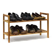 Relaxdays Schuhregal 69 x 41 x 26 cm stapelbar Walnuss braun
