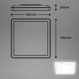 Briloner Slim LED Deckenleuchte 1-flg. eckig, 19x19 cm, weiß