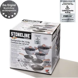 STONELINE Topf-Set 14-tlg. Kochtopf + Bratpfanne + Glasdeckel