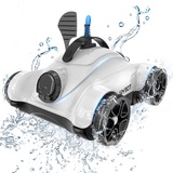 WYBOT Poolroboter, Poolsauger mit 150W, Starker Saugkraft, Poolreiniger mit Dualer Motor, 3 Timer-Funktionen, Reinigungsbürste Boden, Ideal für Aufstell-/Unterirdische Pools mit Flachem Boden