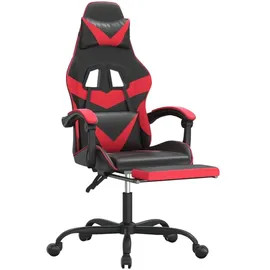 vidaXL Gaming-Stuhl mit Fußstütze Schwarz Rot