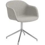 Muuto Fiber Armchair, swivel base with return, clay 12 / polished aluminium