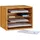 Relaxdays Briefablage, HxBxT:26x33x24,5cm, 4 variable Einlegeböden, Dokumentenablage aus Bambus, natur,