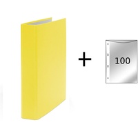 Livepac Office Ringbuch 2-Ring Mechanik, DIN A5, gelb+ 100