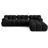 micadoni Sofa Bellis, modular 4-Sitzer mit flachem Modul schwarz