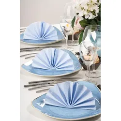 Mank Spanlin-Bio Serviette Daki in Blau, 40 x 40 cm, 30 Stück