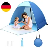 Pop up Strandmuschel, 2-3 Personen Familie Zelt UV Schutz UPF 50+ Strandzelt Wur