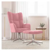 vidaXL Relaxsessel mit Hocker Samt 68 x 98 x 68 cm Rosa