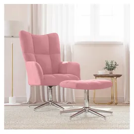 vidaXL Relaxsessel mit Hocker Samt 68 x 98 x 68 cm Rosa