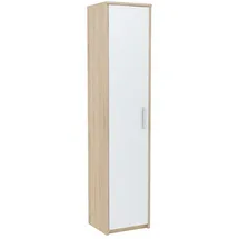 matkam Schmaler Schrank 40 x 182 x 35 cm Sonoma Eiche/Weiß