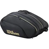 Wilson Defy V1 Padel-Tasche, Mit Thermoguard-Schutz für sechs Padel-Schläger, Kombiniert Komfort, Praktikabilität & Vielseitigkeit, Farbe: Schwarz/Gold