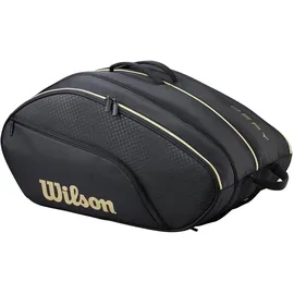 Wilson Defy V1 Padel-Tasche, Mit Thermoguard-Schutz für sechs Padel-Schläger, Kombiniert Komfort, Praktikabilität & Vielseitigkeit, Farbe: Schwarz/Gold