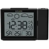 Explore Scientific Projektions-Funkwecker mit Wettervorhersage und Innen- und Außentemperatur, RPW3009CM3000, schwarz, medium