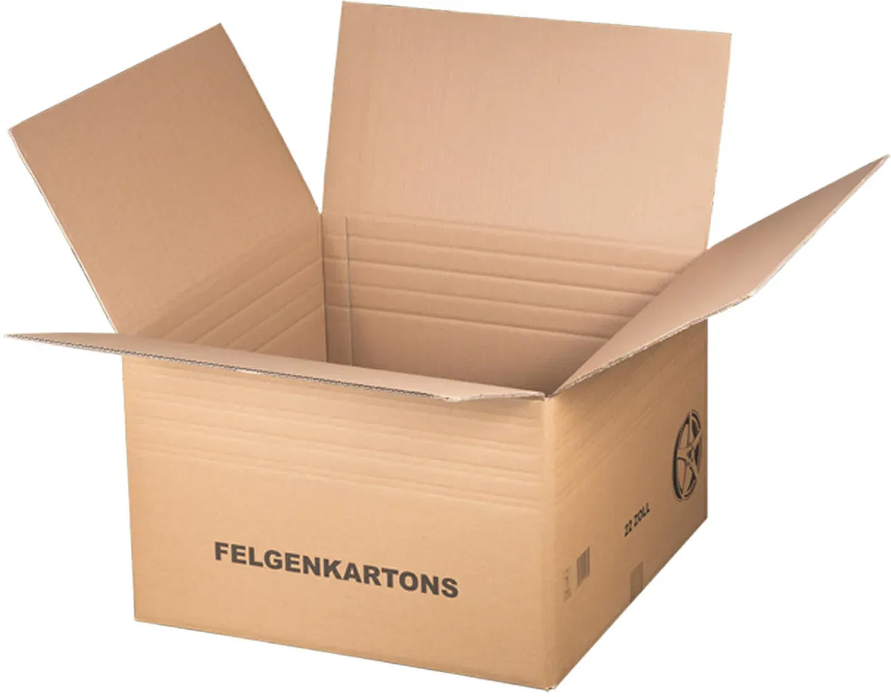 Felgenkarton für 22 Zoll - 600x600x(242)-390mm mit variabler Höhe 2-wellig