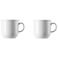 Thomas Porzellan Becher Thomas Trend Weiss Becher mit Henkel groß 0,36 l 2er Set, Porzellan weiß