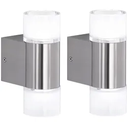 Mendler 2er-Set Trio LED Wandleuchte RL181, Strahler Wandlampe, inkl. Leuchtmittel