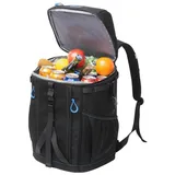 LuxusKollektion Kühltasche Kühlrucksack 35L isoliert wasserdicht Camping Picknick Black Blue
