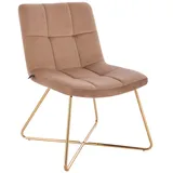 Svita Cocktailsessel LYNN Samt 58 x 82 x 64 cm Beige