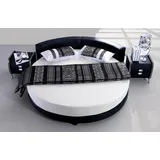 xl moebel gmbh Rundes Leder Bett 200 x 200 cm Grau