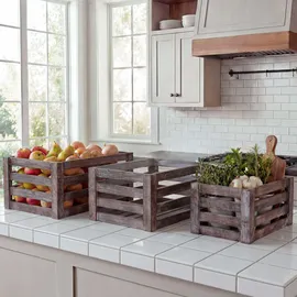 MCW Holzkiste MCW-C56 3er-Set braun