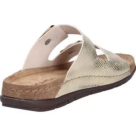 ROHDE Damen Pantolette gemusterter Zweiriemer mit Schnalle Rodigo-D 5872, Größe:39 EU, Farbe:Gold - 39