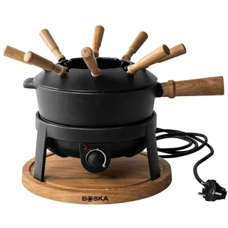 Boska Fondueset Pro - Premium Fondue - Käsefondue - Schokofondue - Hotpot - Für 8 personen - Topf set -Extralanges Kabel - Gusseisen - Elektrisch - Fondue gerät